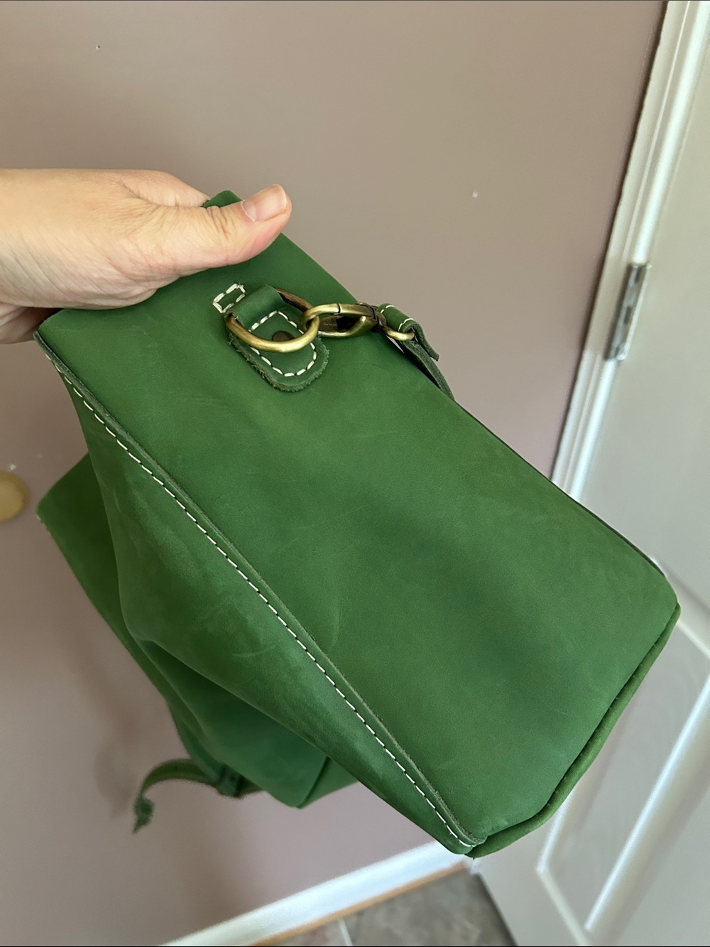 Portland Leather Goods Butterfly Bucket Bag Succulent Green - Picture 7 of 13